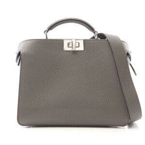 Fendi Peekaboo I See U Handbag Leather Gray